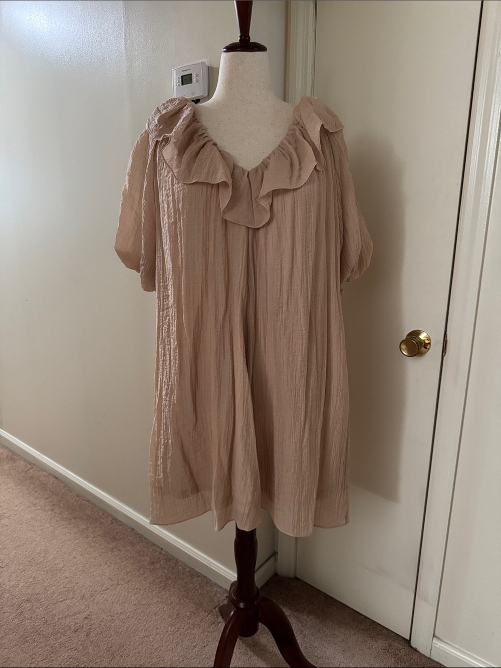 H&M Blush Pink Ruffle-Neck Tunic